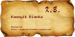 Kasnyik Bianka névjegykártya