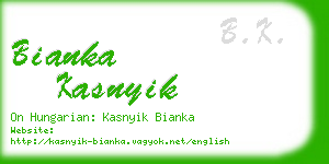 bianka kasnyik business card